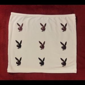 White Tube Top with PlayBoy Bunnies